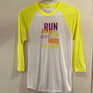 3/4 sleeve graphic tee - Run Long & Drink More Margaritas